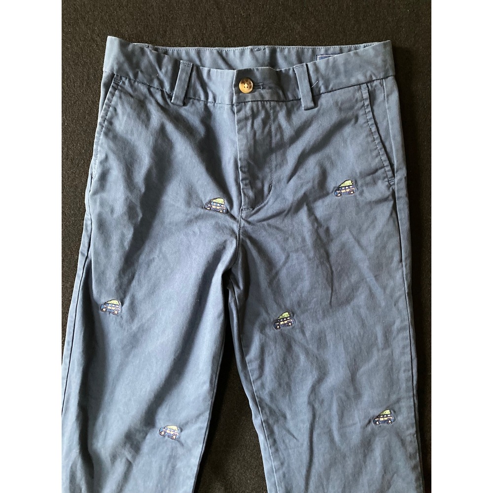 Vineyard Vines Blue Embroidered Christmas Tree Wagon Breaker Pants Boys Size 12